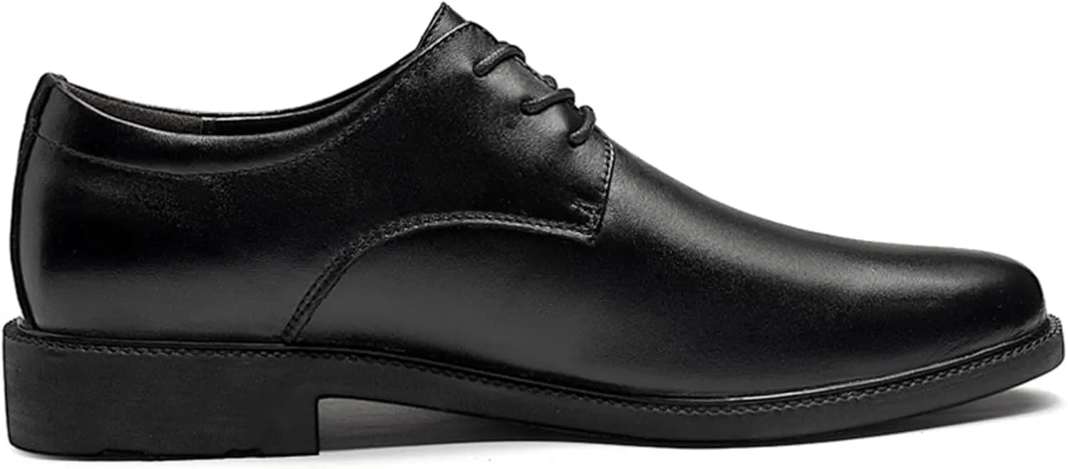 Dress Oxford Shoes for Men Lace Up Height Increasing Elevator Leather Derby Shoes 2.3 Inches Taller Slip Resistant Rubber Sole Low Top Block Heel