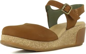 El Naturalista Womens Leaves 5001 Wedge Sandal Shoes, Wood/Nectar, EU 38 / US 8