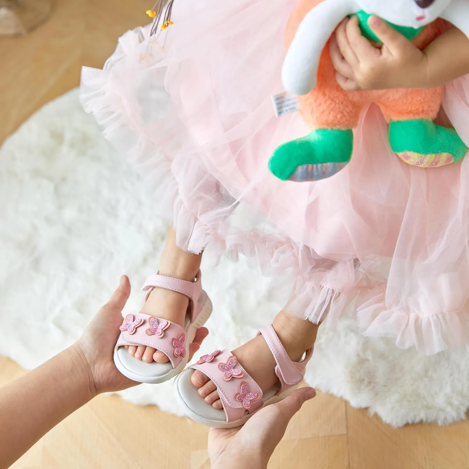 ESTINE Toddler Girls Sandals-Water Friendly Walking Casual Summer Outfit Dress Shoes