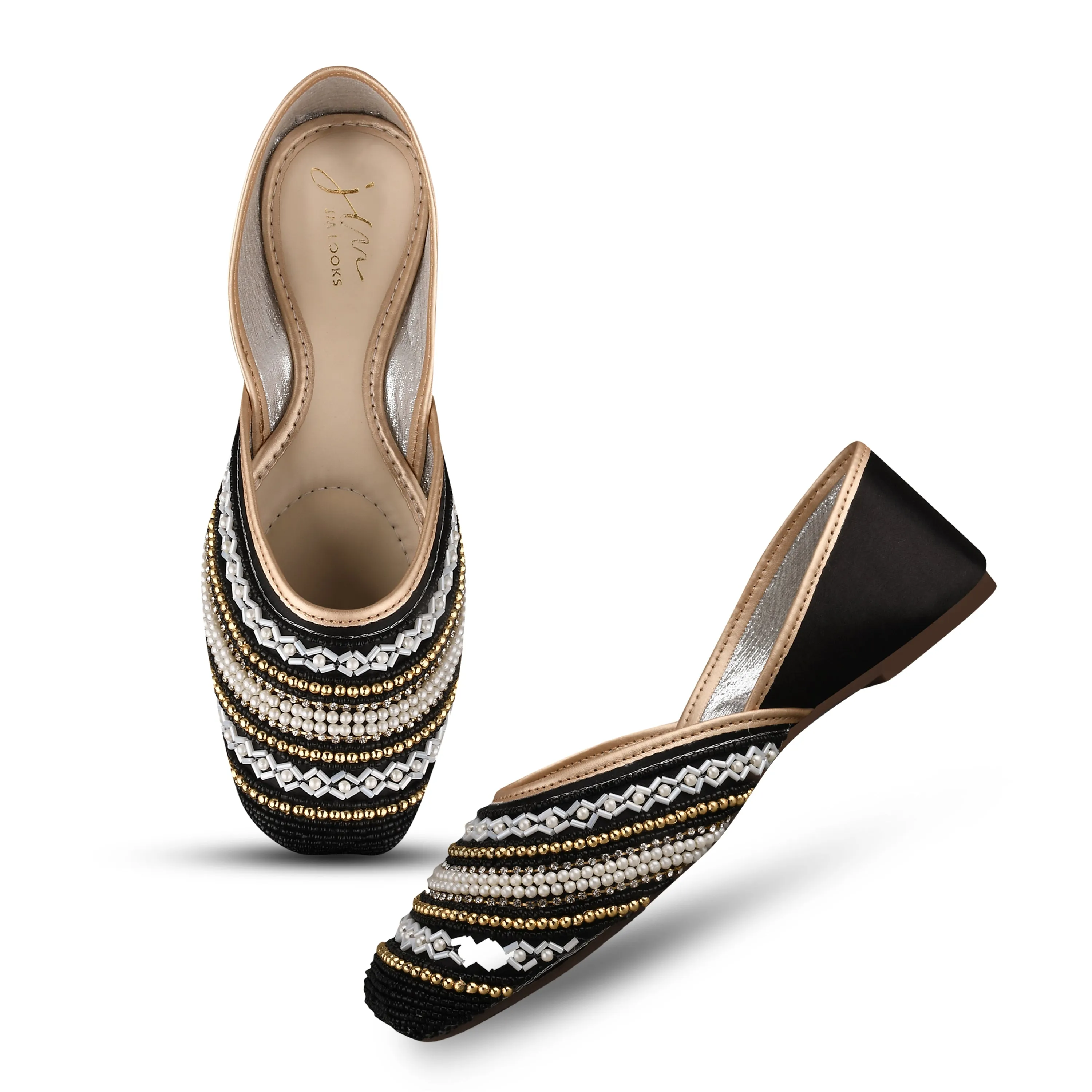 Ethnic Embellished Coloured Sqaure Toe Mojaris Jutti