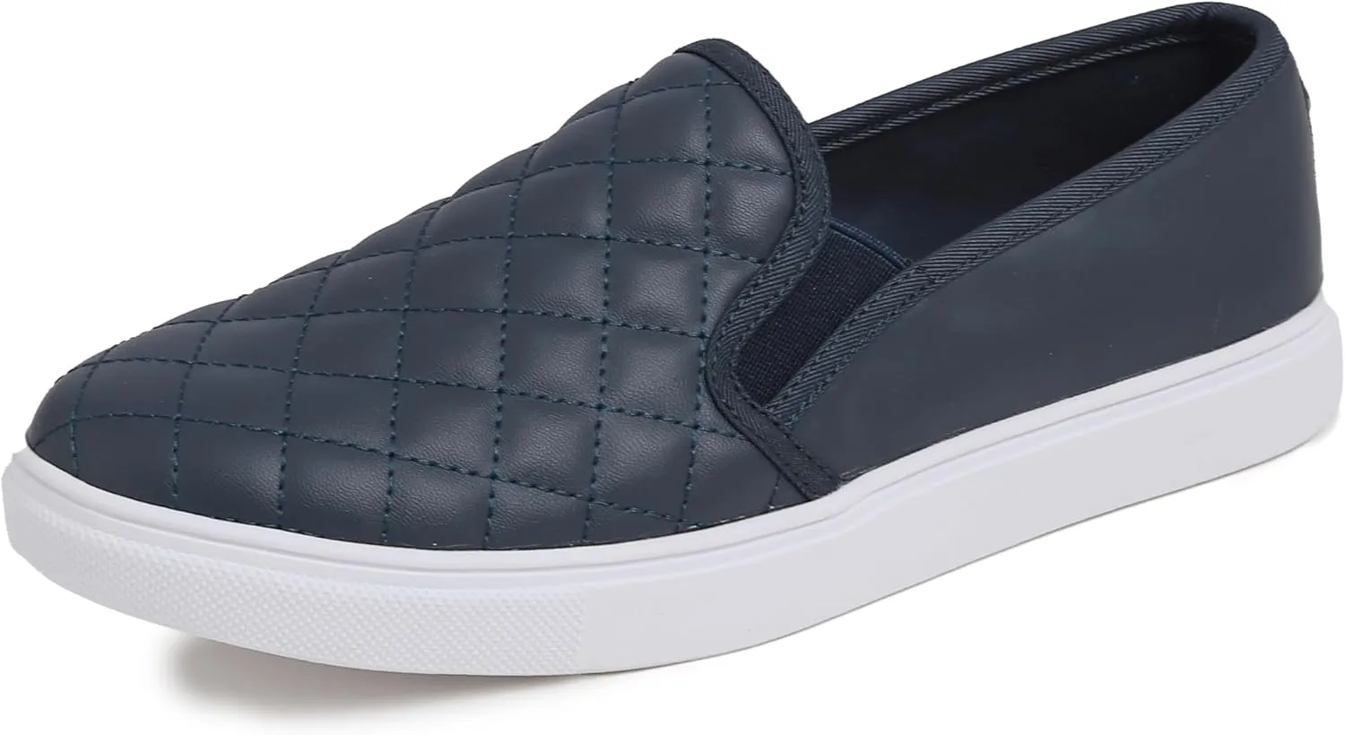 FEVERSOLE Women's Casual Slip On Sneaker Comfort Quilted Loafer Flats