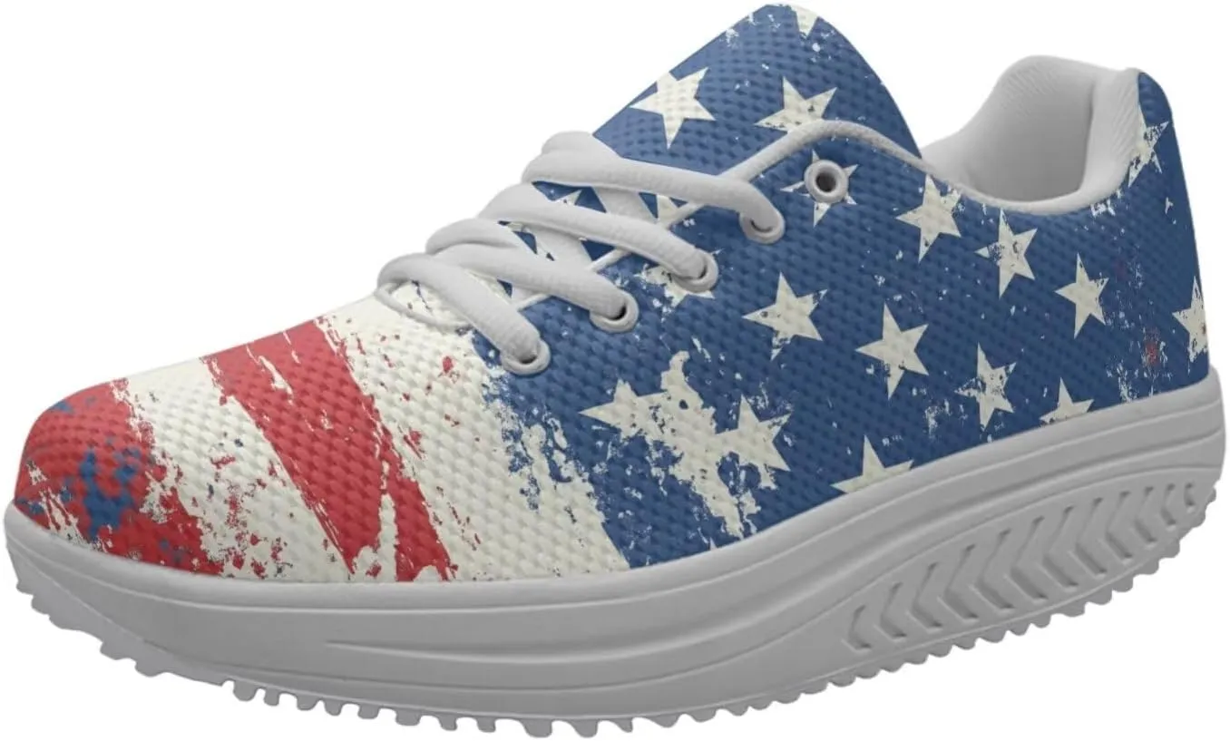 FOR U DESIGNS Fitness Platform Shoes Women Walking Sneaker Casual Wedges Shoes Outdoor for Teenager