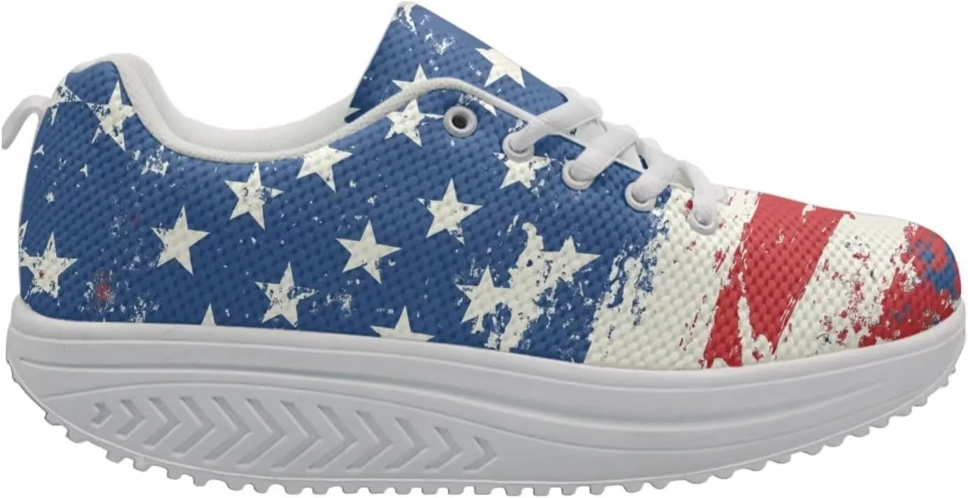 FOR U DESIGNS Fitness Platform Shoes Women Walking Sneaker Casual Wedges Shoes Outdoor for Teenager
