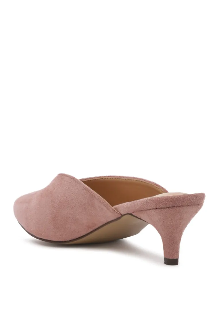 frida pointed toe heeled mules