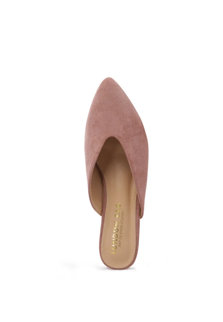 frida pointed toe heeled mules