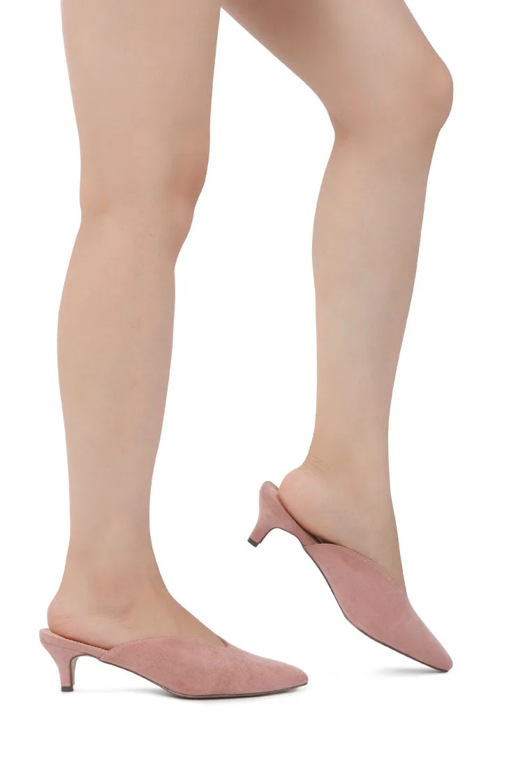 frida pointed toe heeled mules