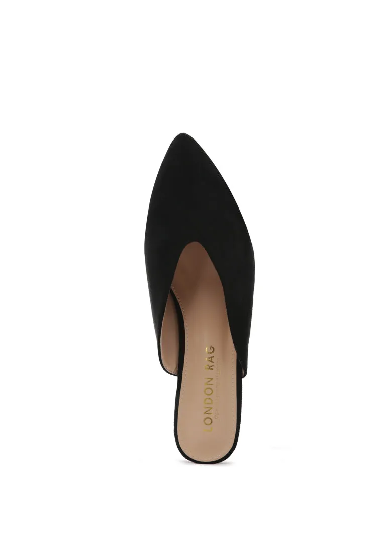 frida pointed toe heeled mules
