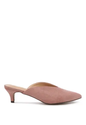 frida pointed toe heeled mules