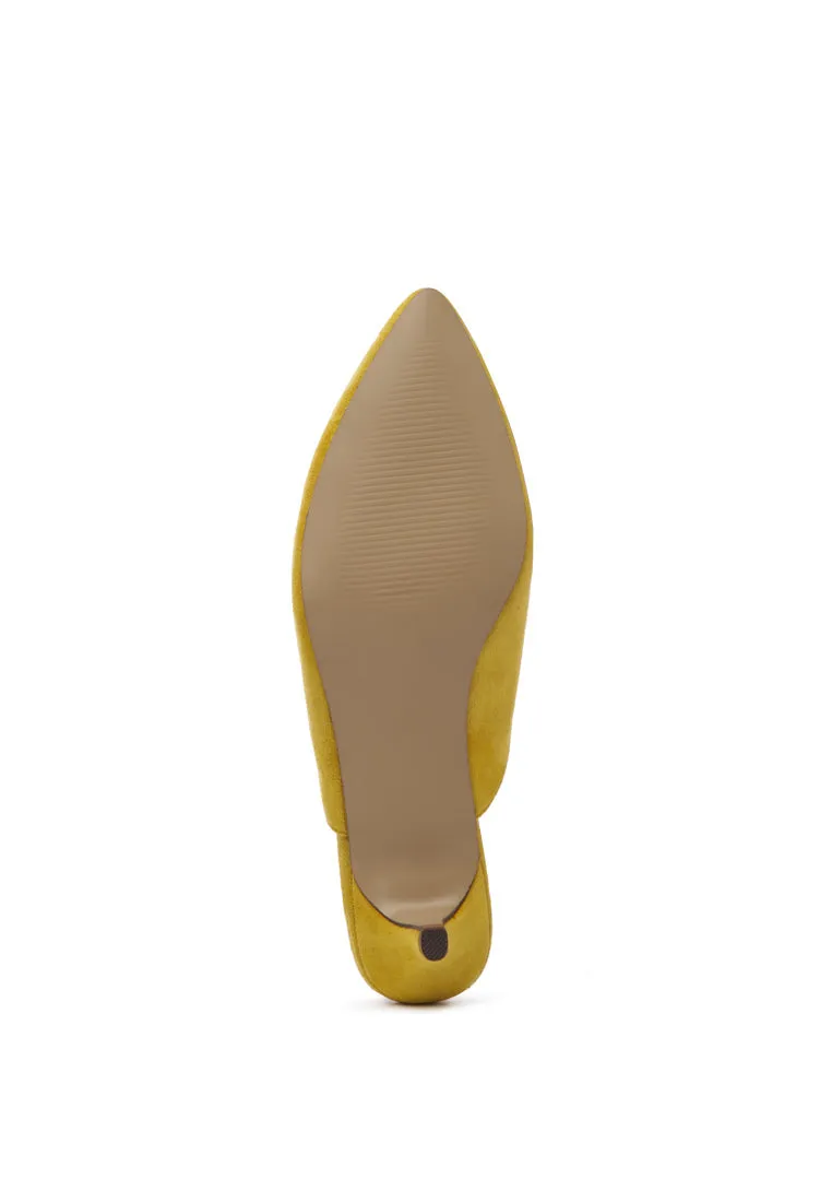 frida pointed toe heeled mules