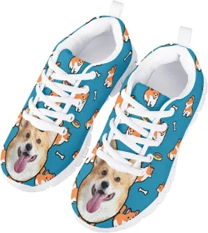 Funny Cat Dog Print Tennis Shoes for Girls and Boys Lightweight Mesh Casual Athletic Running Shoes