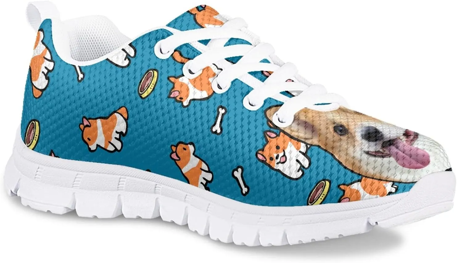 Funny Cat Dog Print Tennis Shoes for Girls and Boys Lightweight Mesh Casual Athletic Running Shoes