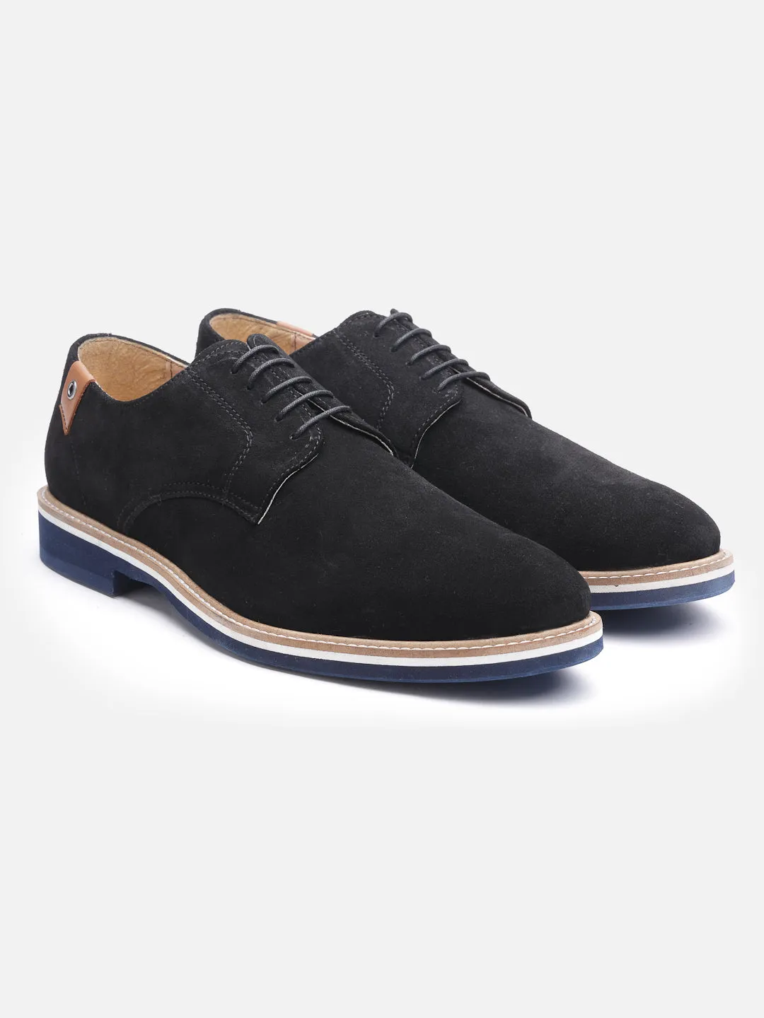Genuine Leather Lightweight Comfort Insole Lace-up Black Suede Basics Derby
