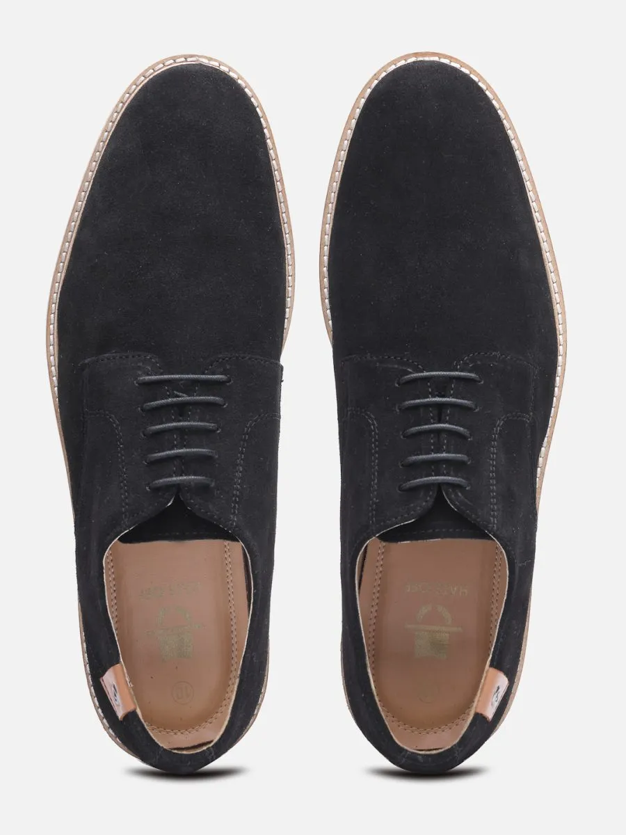 Genuine Leather Lightweight Comfort Insole Lace-up Black Suede Basics Derby