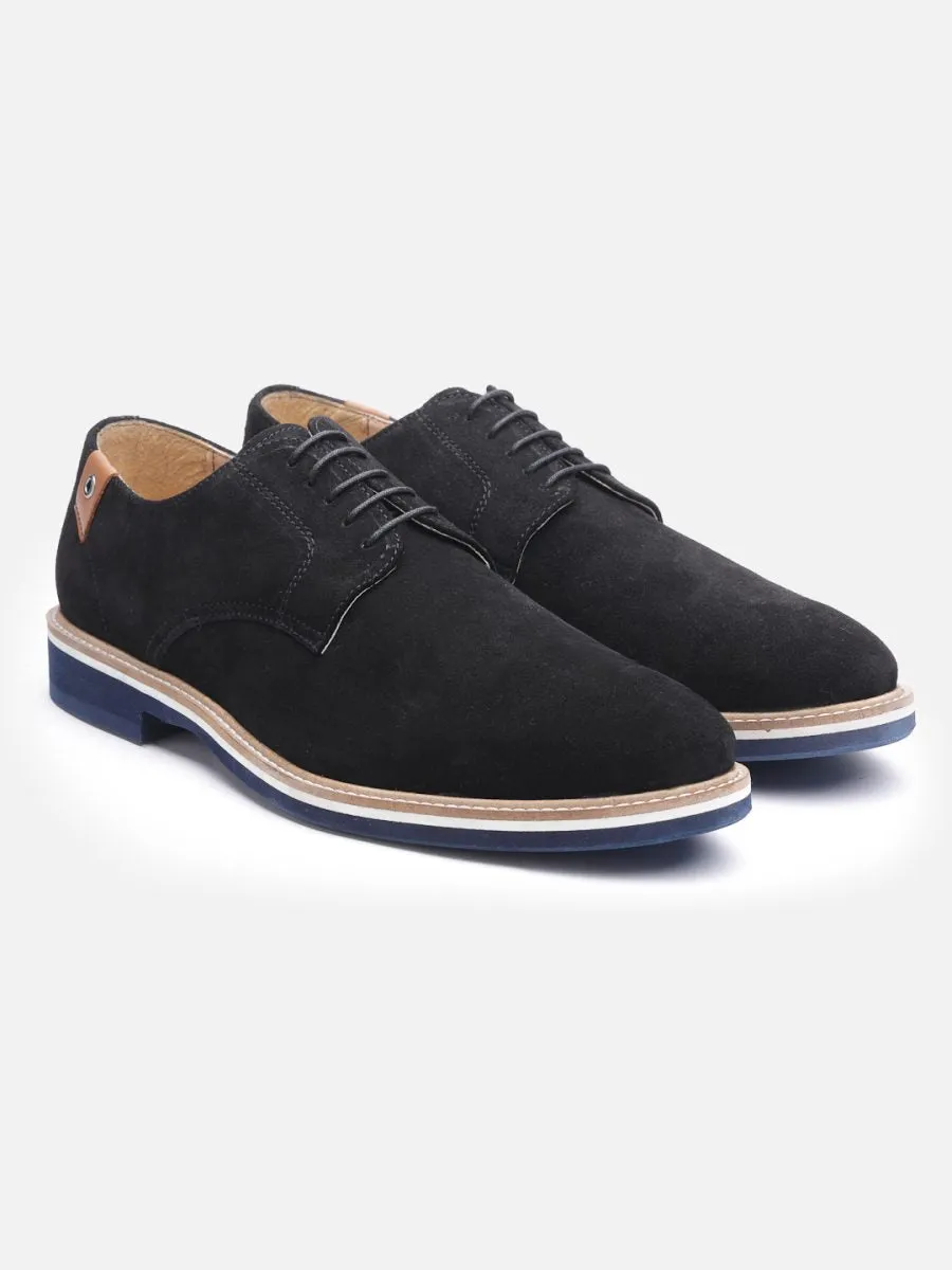 Genuine Leather Lightweight Comfort Insole Lace-up Black Suede Basics Derby