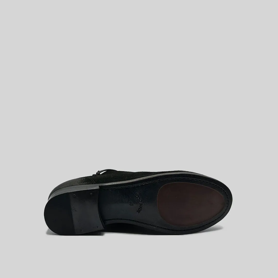 GILLI waxed suede BLACK