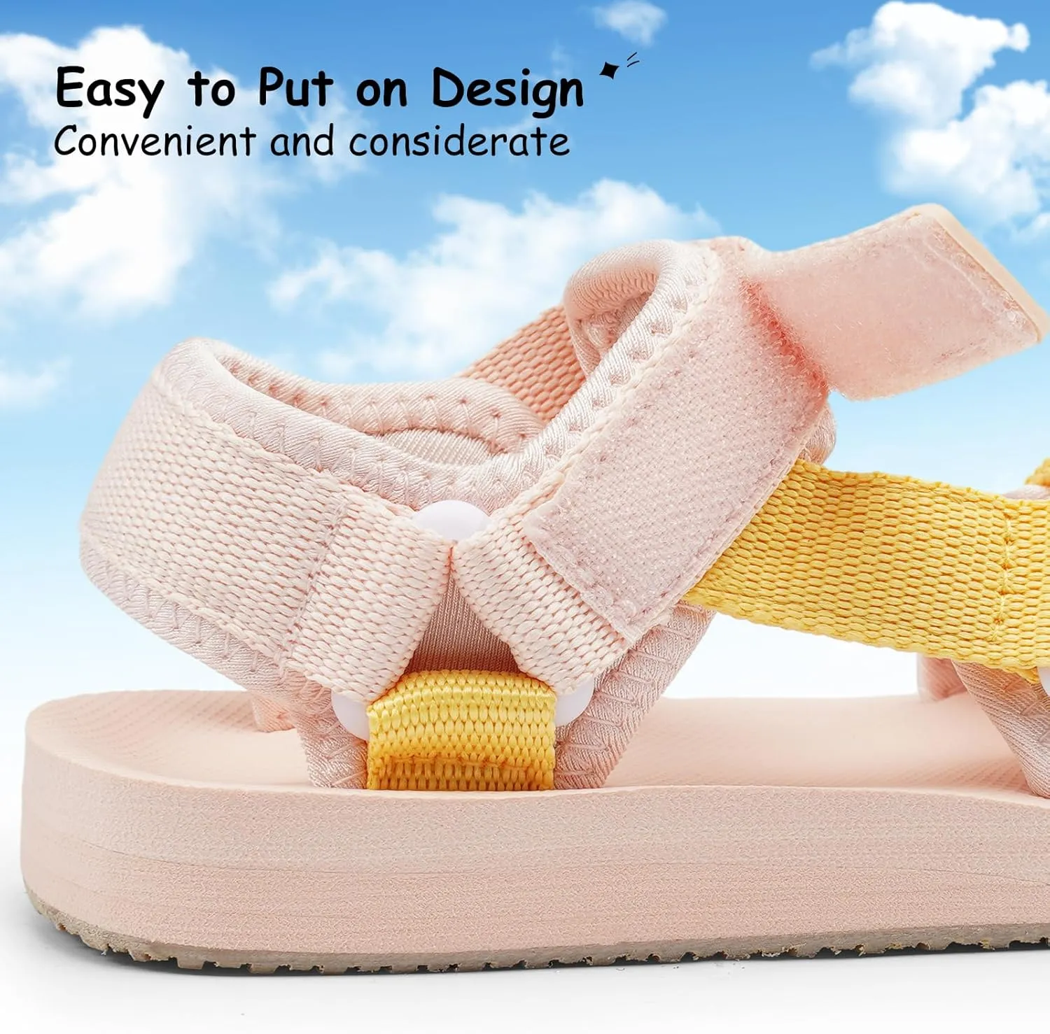 Girls Kids Summer Sandals Slides Open Toe Beach Adjustable Straps Athletic Outdoor Shoes