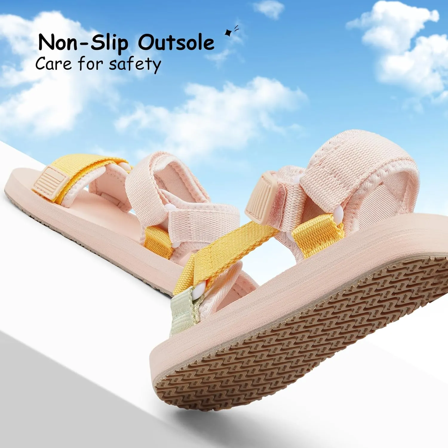 Girls Kids Summer Sandals Slides Open Toe Beach Adjustable Straps Athletic Outdoor Shoes