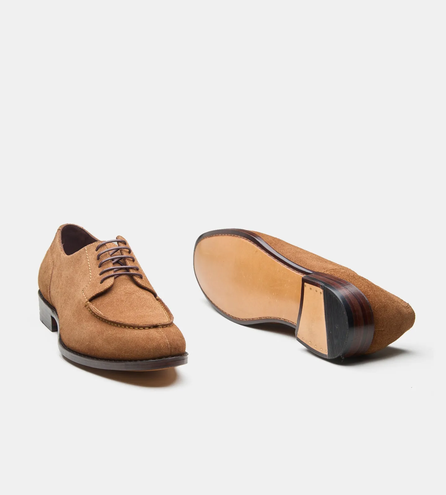 Goodyear Welted Tan Suede Split Toe Derby