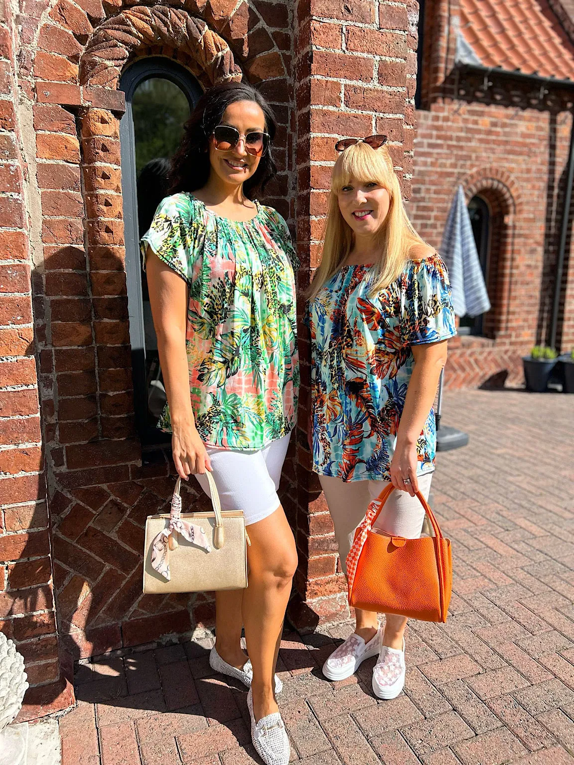 Green Tropical Bardot Top Mandy
