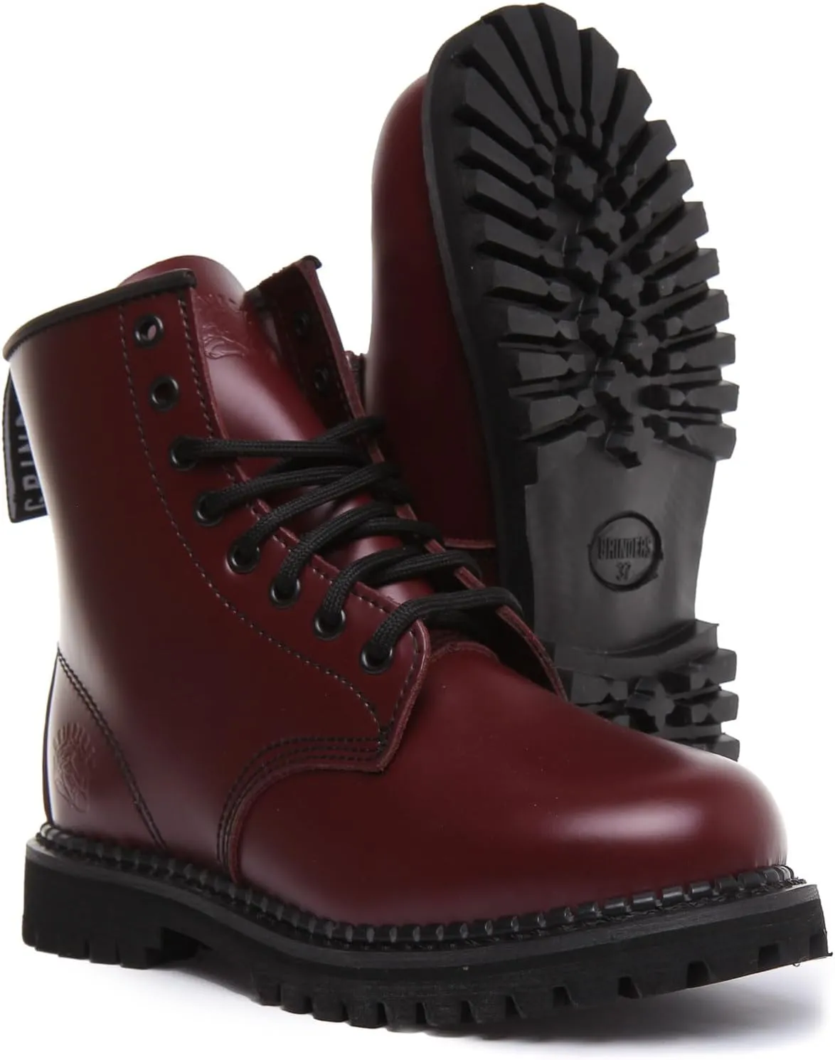 Grinders Mens Cedric CS Derby 8-Hole Cherry Goodyear Welted Boot