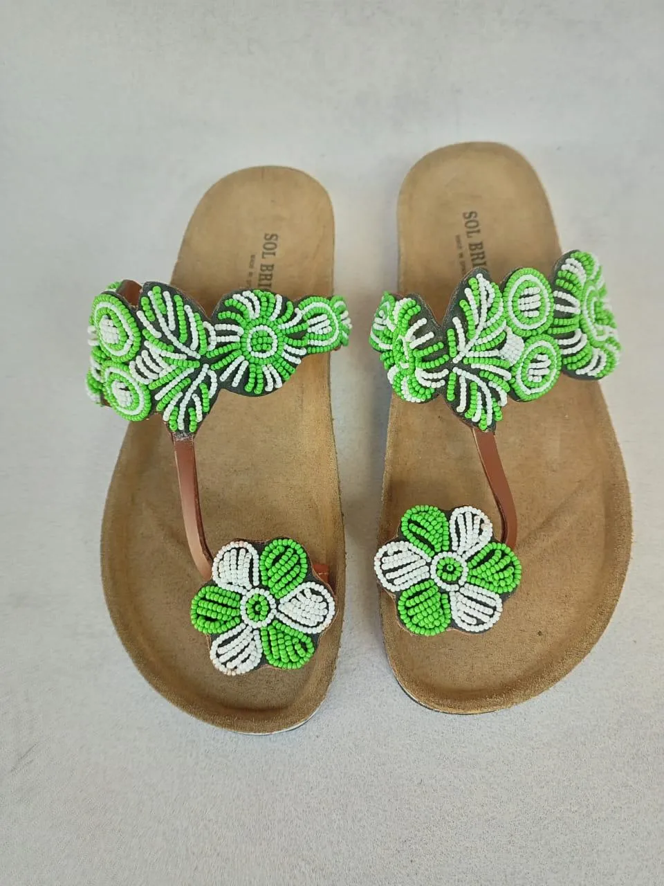 Handmade African Beaded Sandals/Authentic Maasai-Style Leather Flip-Flops Women/Boho Beach Sandals/Comfortable Summer Sandal African Gifts