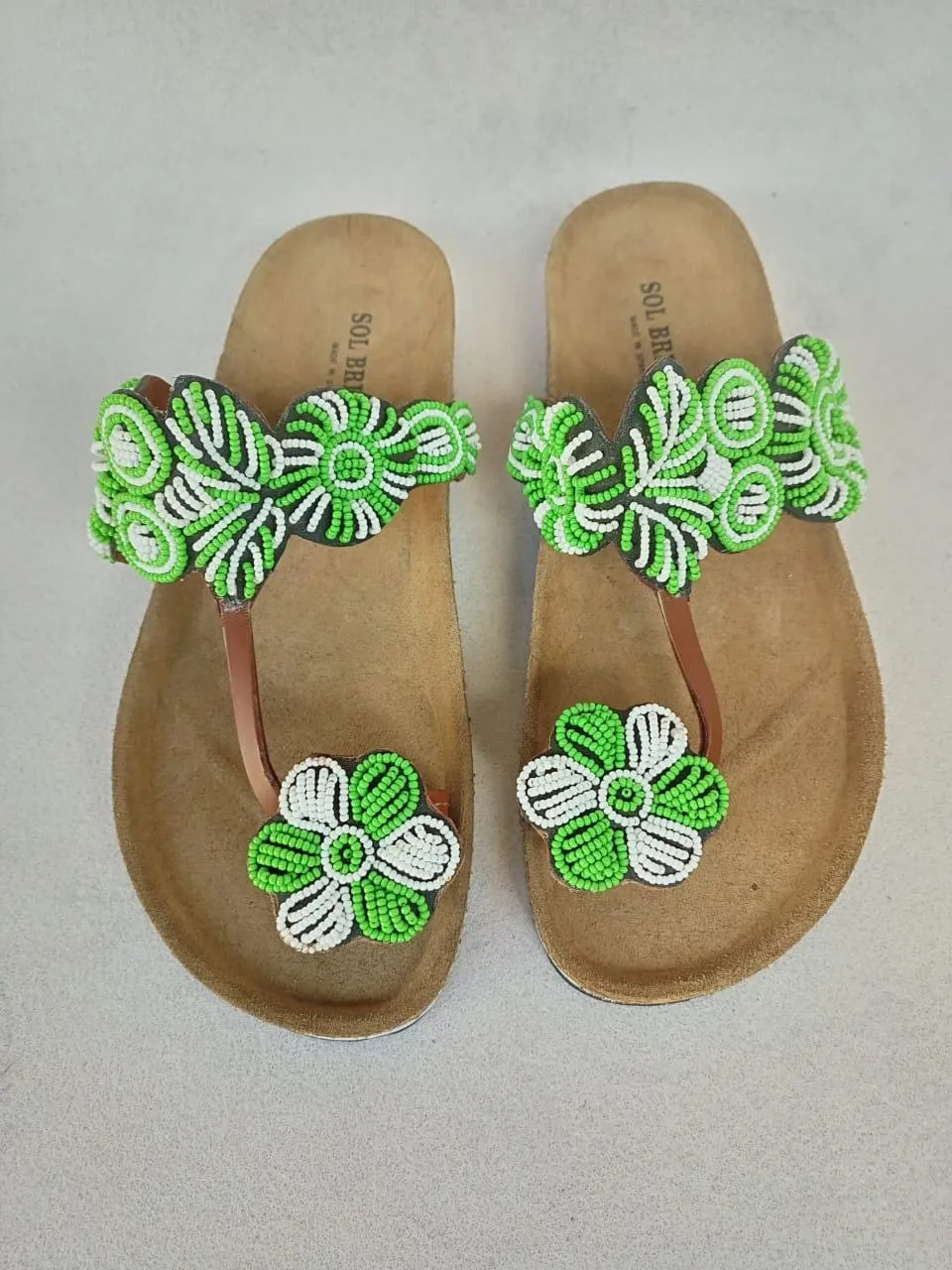 Handmade African Beaded Sandals/Authentic Maasai-Style Leather Flip-Flops Women/Boho Beach Sandals/Comfortable Summer Sandal African Gifts