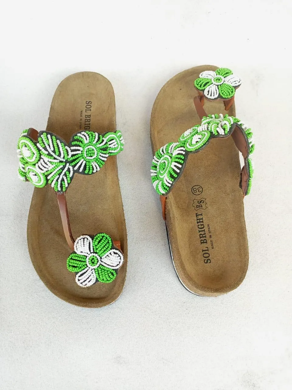 Handmade African Beaded Sandals/Authentic Maasai-Style Leather Flip-Flops Women/Boho Beach Sandals/Comfortable Summer Sandal African Gifts