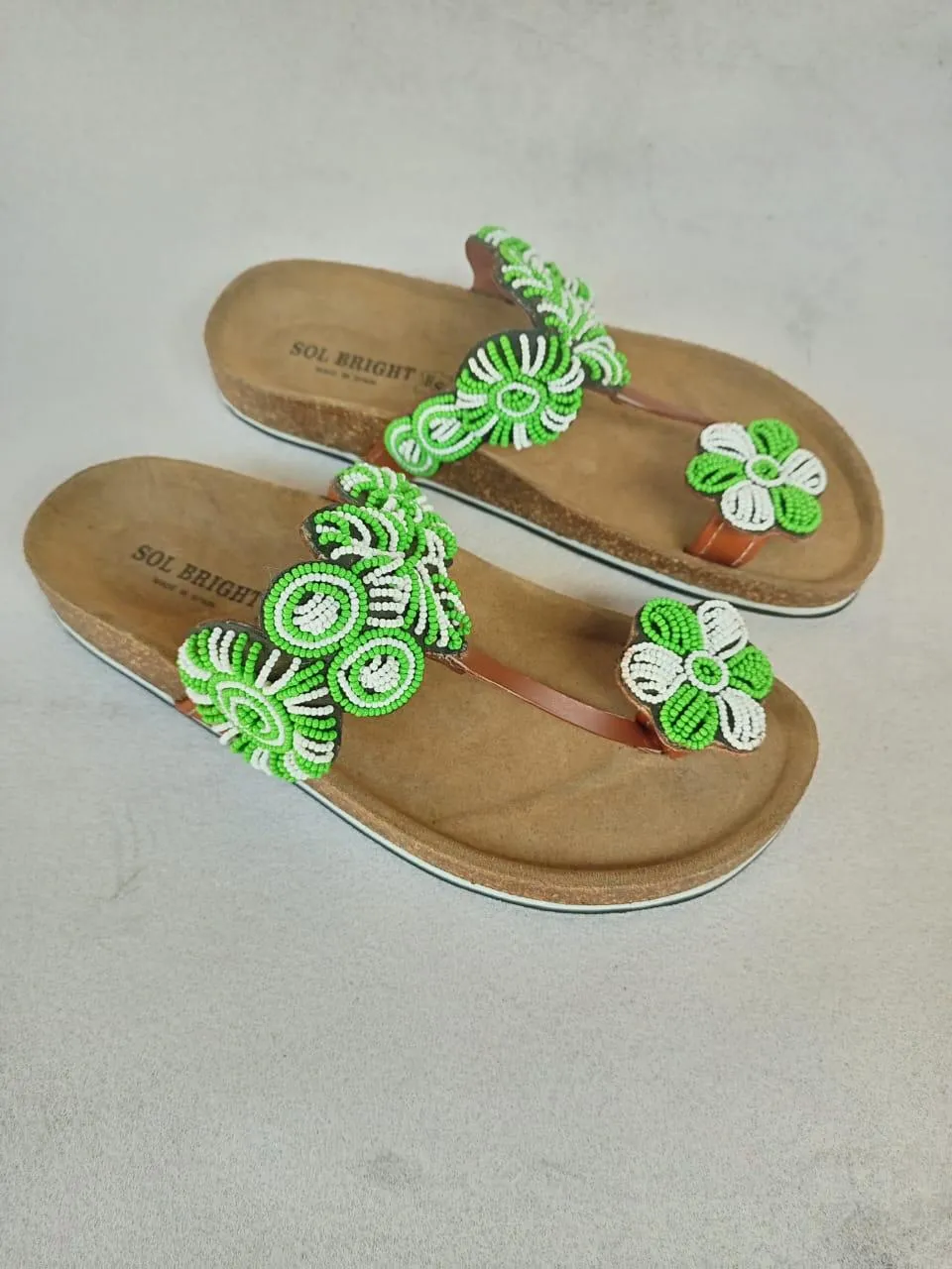 Handmade African Beaded Sandals/Authentic Maasai-Style Leather Flip-Flops Women/Boho Beach Sandals/Comfortable Summer Sandal African Gifts