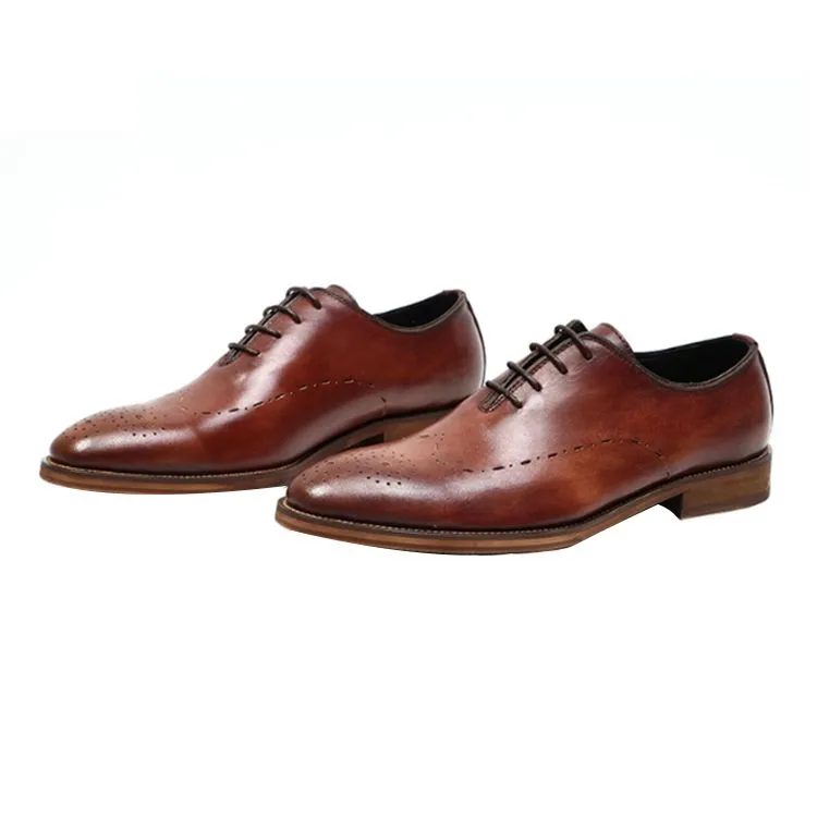 Handmade Full Grain Leather Perforated Derby Dress Shoes