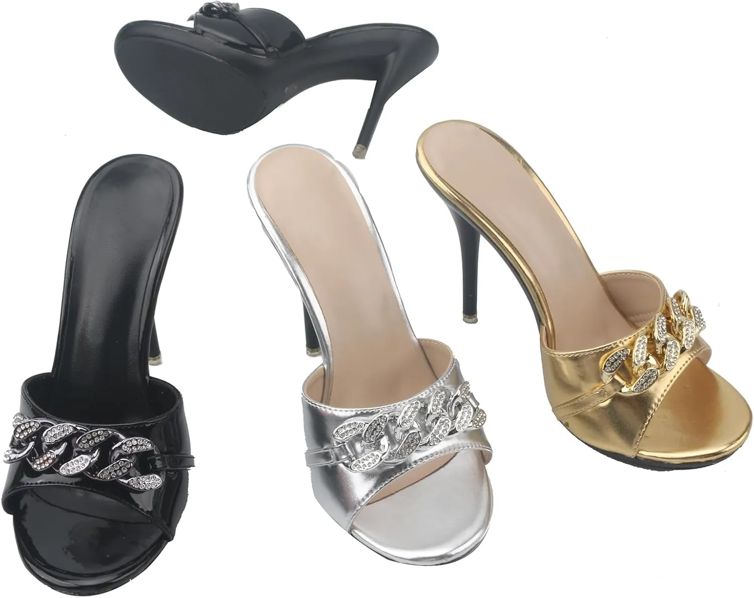 Hanfike Stiletto High Heel Mule Sandals for Women Slip on Summer Slide Shoes