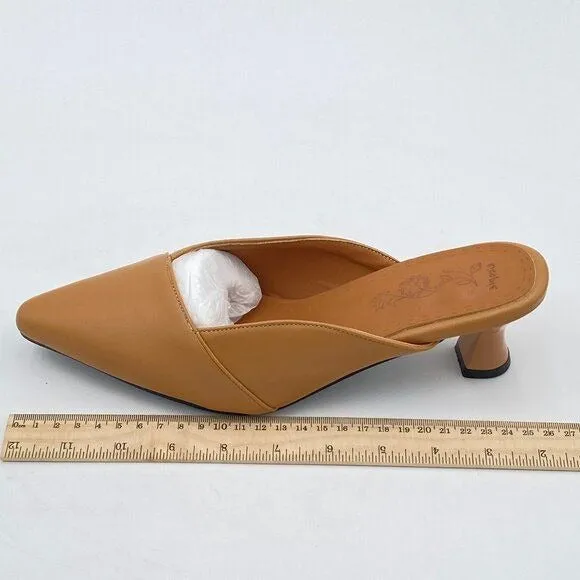 Heeled Mules for Women Sexy Pointed Closed Toe Slip On Mule Pumps Heels