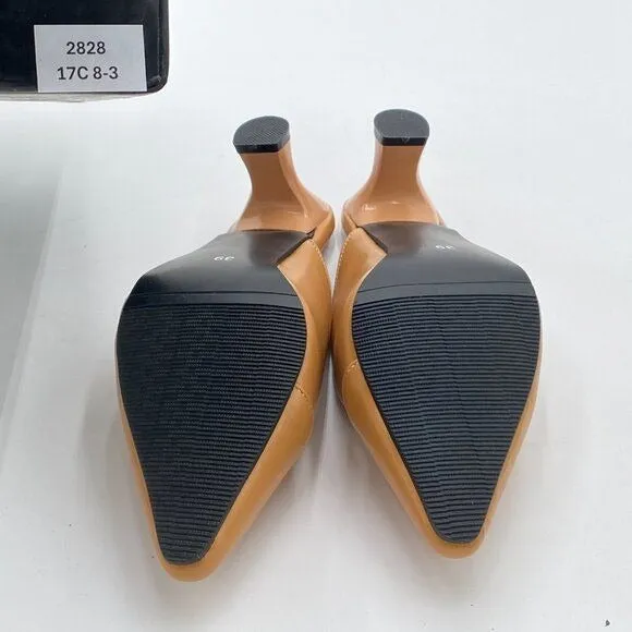 Heeled Mules for Women Sexy Pointed Closed Toe Slip On Mule Pumps Heels