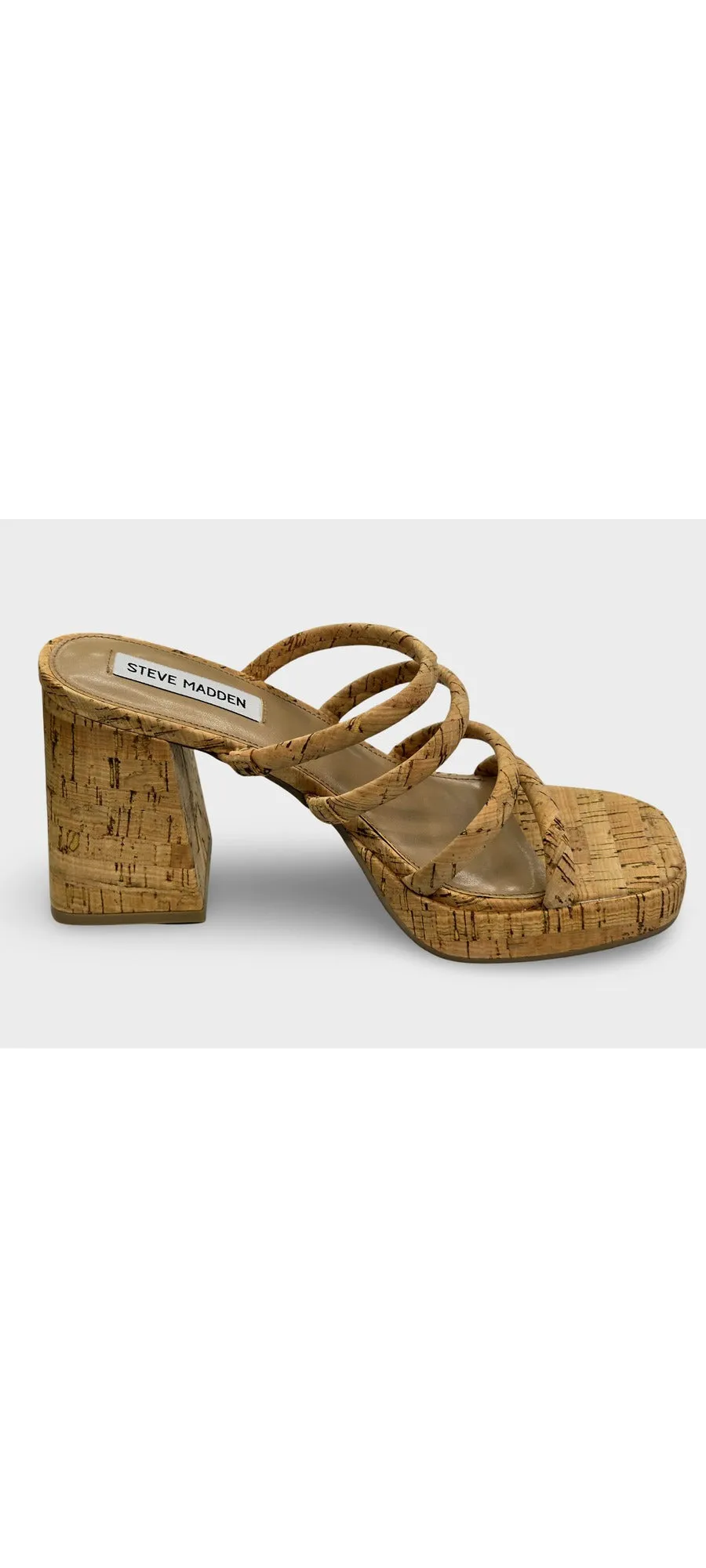 High Steve Robust security Platform Block Slip Heeled On Observe Madden Natural Sandals Fashion Ready-made