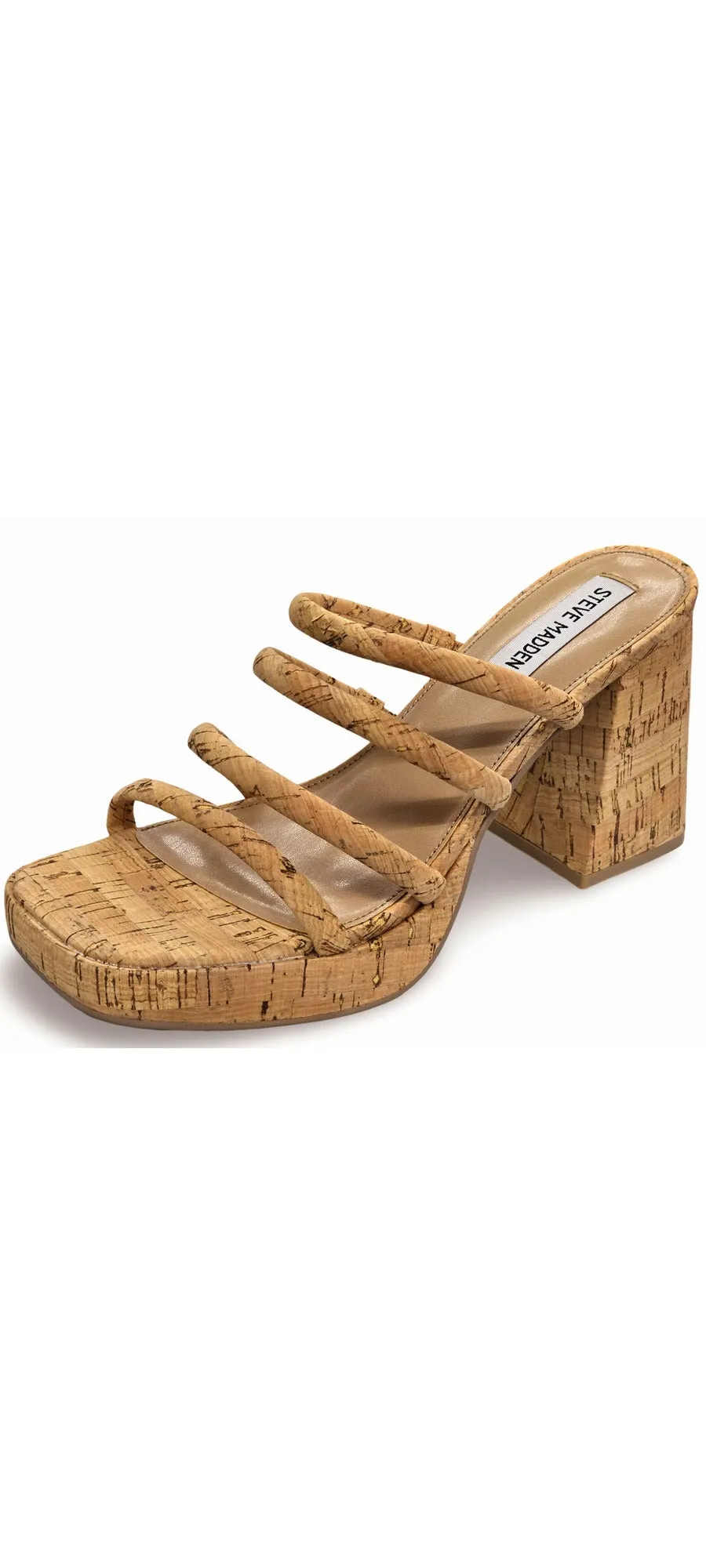 High Steve Robust security Platform Block Slip Heeled On Observe Madden Natural Sandals Fashion Ready-made