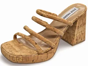 High Steve Robust security Platform Block Slip Heeled On Observe Madden Natural Sandals Fashion Ready-made