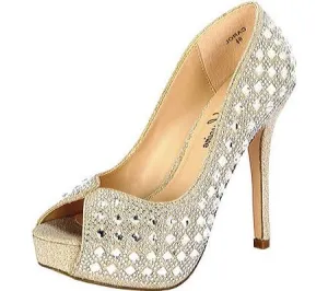 HIGH STONE NUDE PLATFORM HEEL TOE CAROL LORRAINE Mega sale MIRROR PUMP Summer markdown LAUREN PUMPS