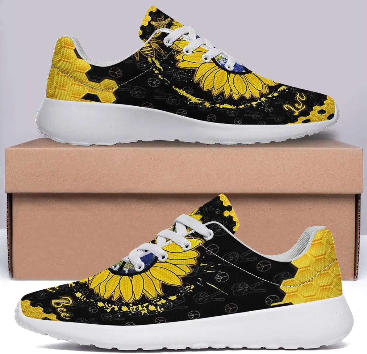 Hippie Sneakers Mens Womens Running Shoes Mesh Breathable Lightweight Tennis Walking Gym Shoes
