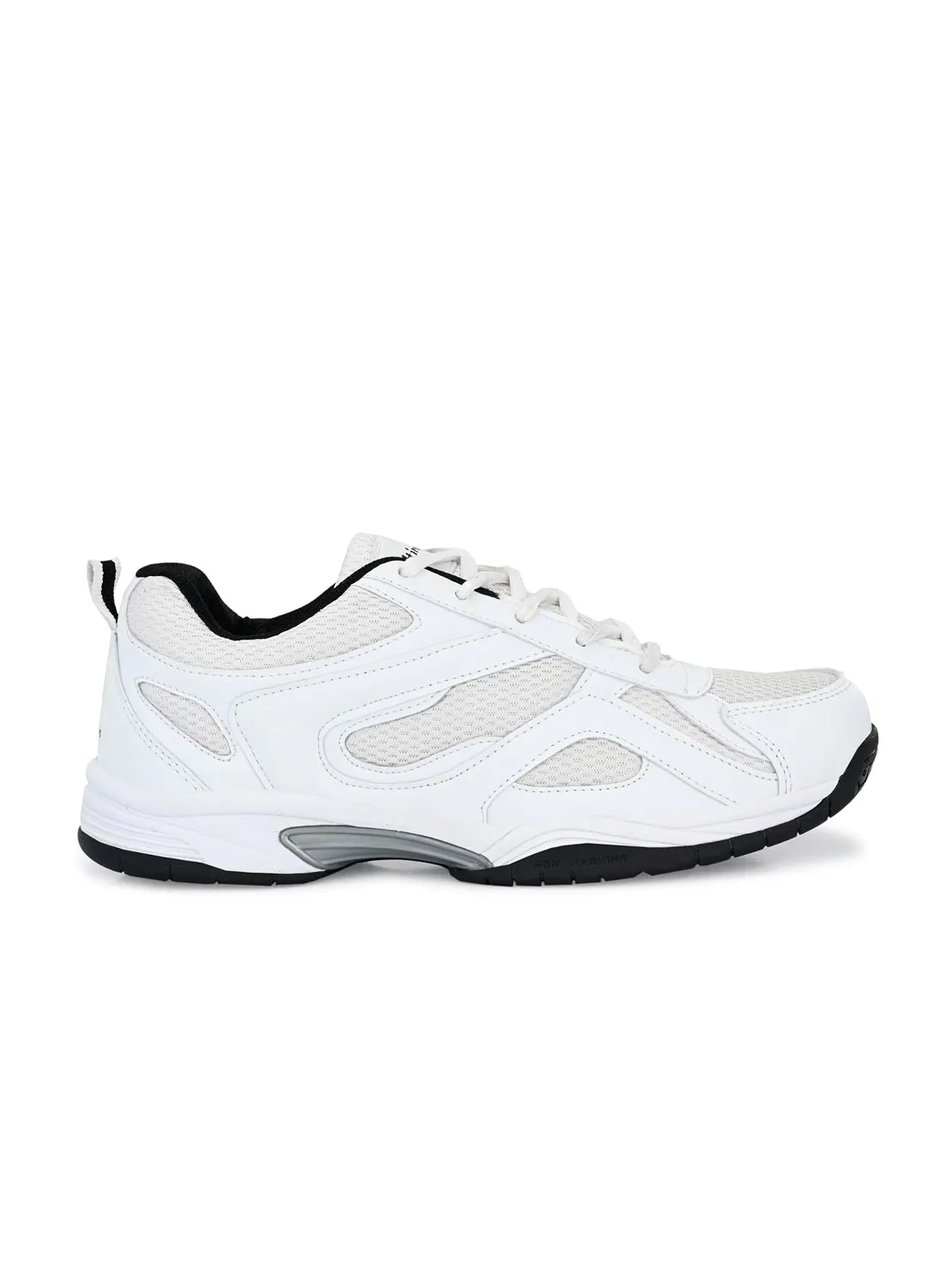Hirolas® Men's Multisports Shock Absorbing Walking Running Fitness Athletic Training Gym White Lace Up Sport Shoes (HRL2018W)