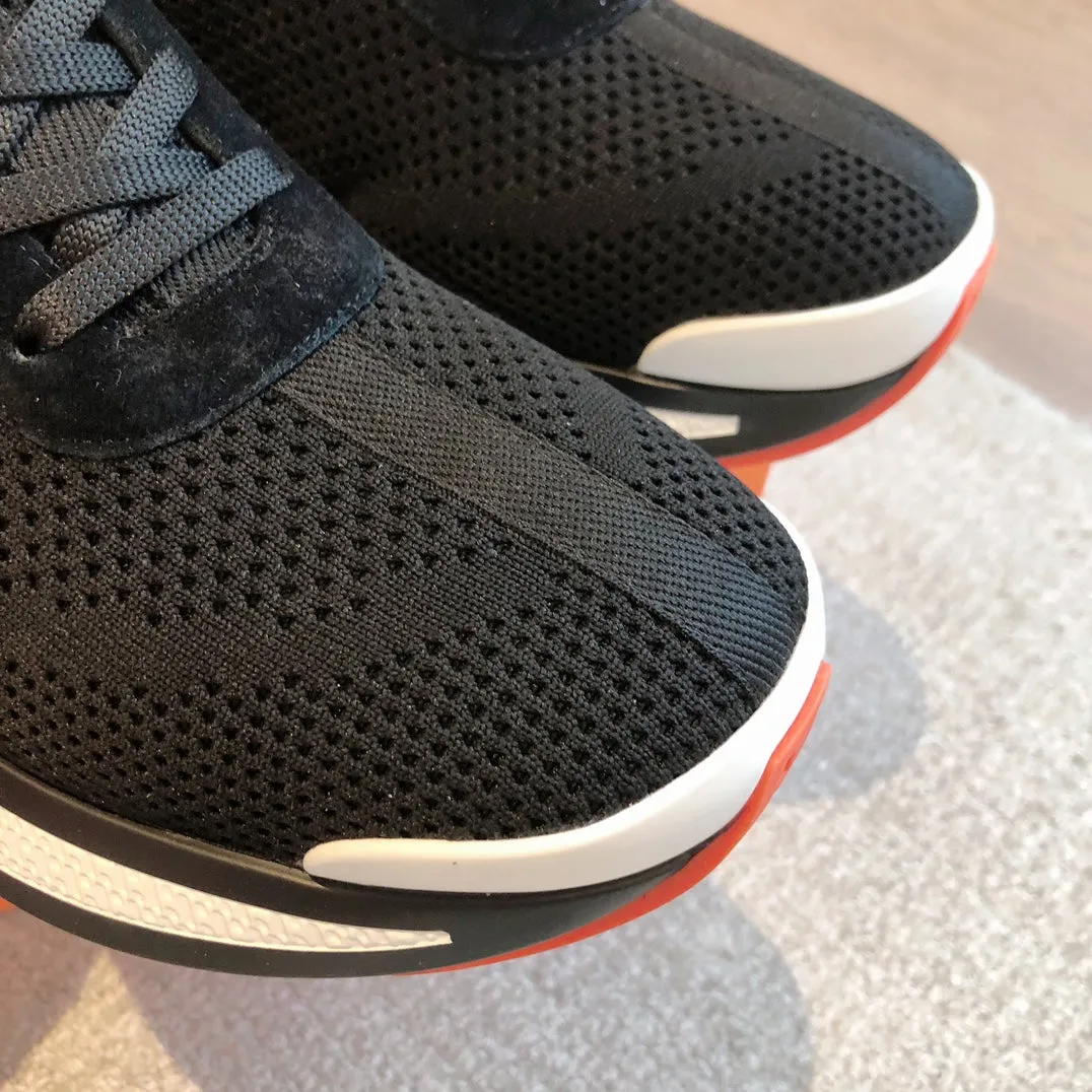 HM Heros Sneaker In Black White Mix Brown Orange Calfskin And Mesh Fabric 970868