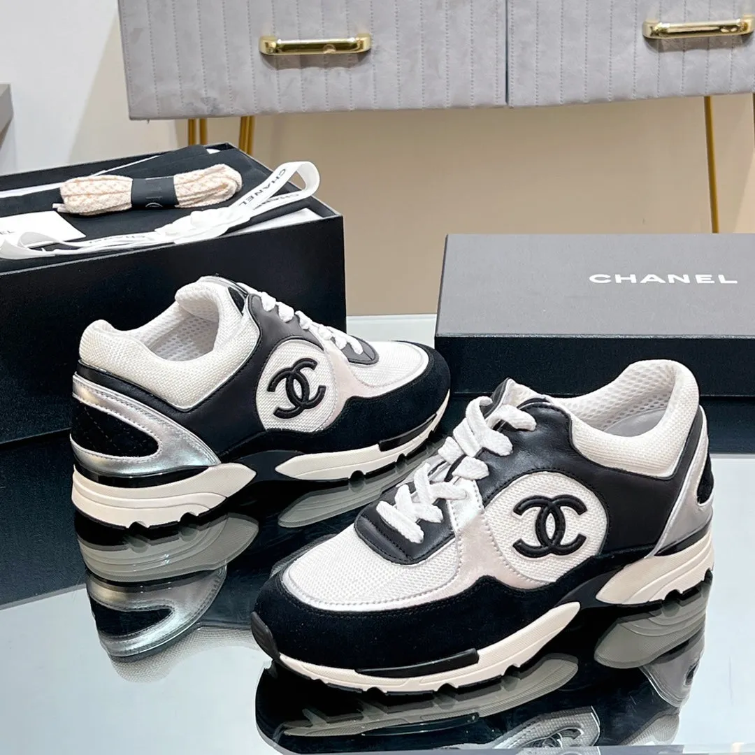In Recommended 149842 Secure Mesh Black CHANEL Logo Fabric Sneaker Print