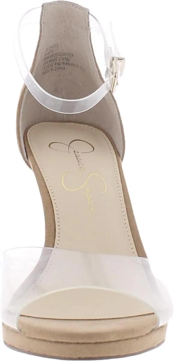 Jessica Simpson Women's Daisile Faux Leather Ankle Strap Stiletto Heeled Sandal