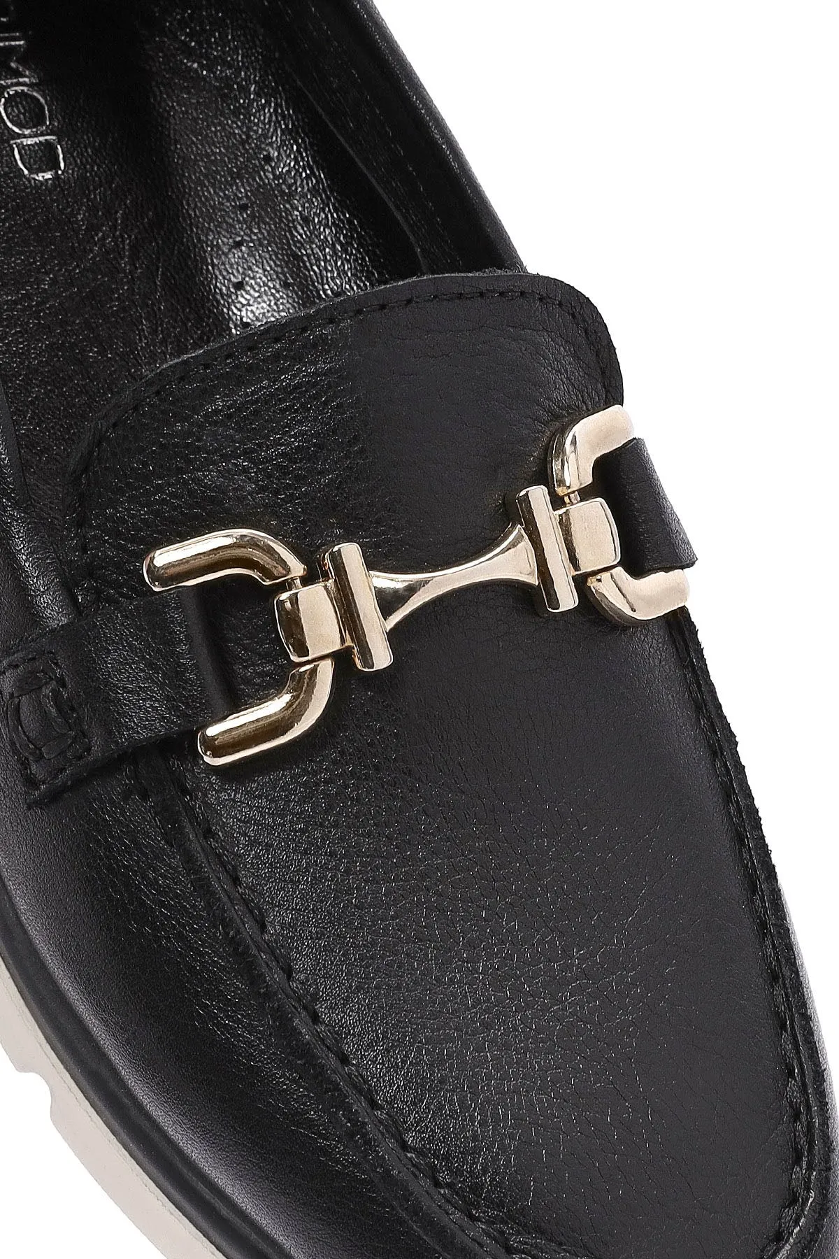 Kadın Siyah Toka Detaylı Comfort Loafer