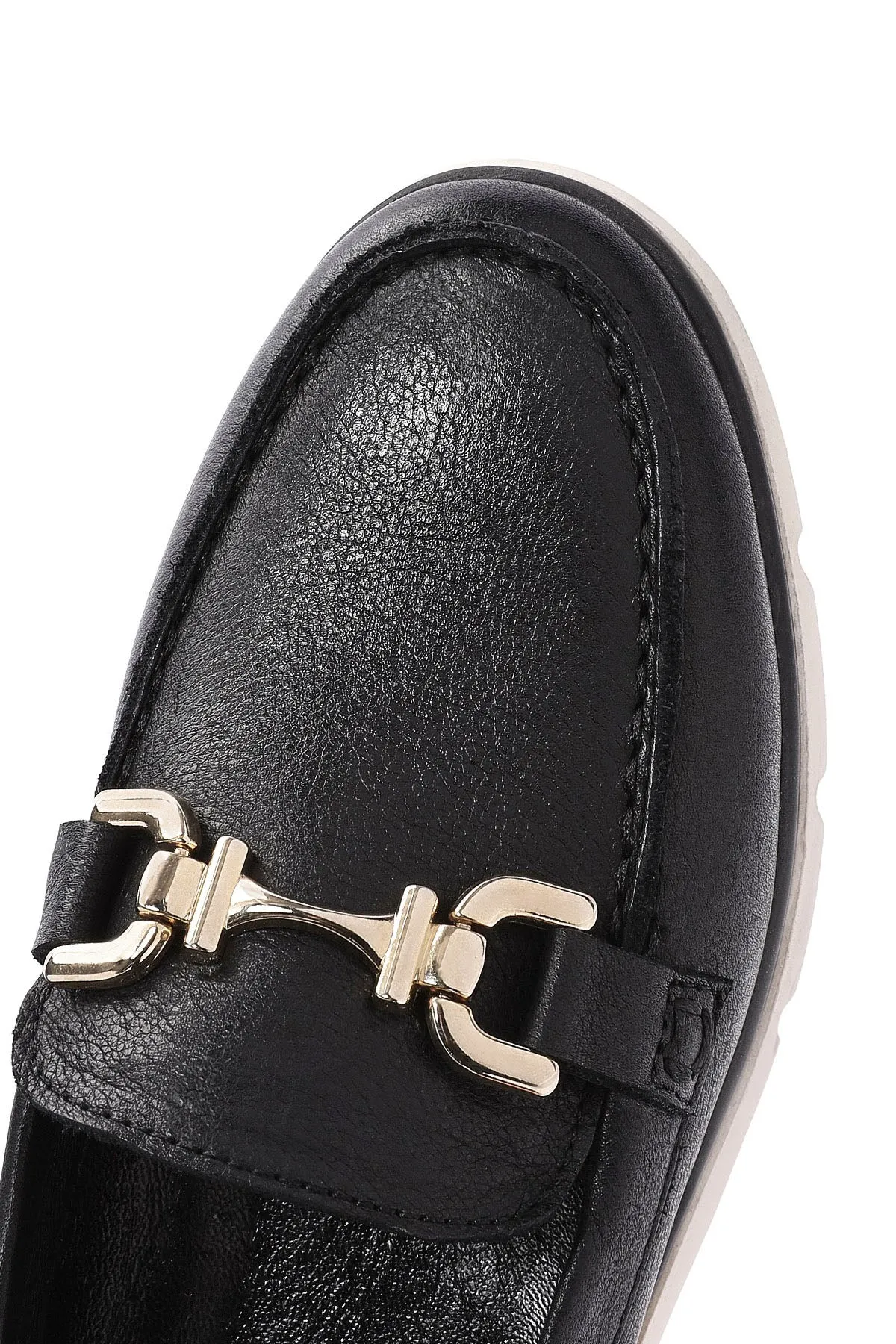 Kadın Siyah Toka Detaylı Comfort Loafer
