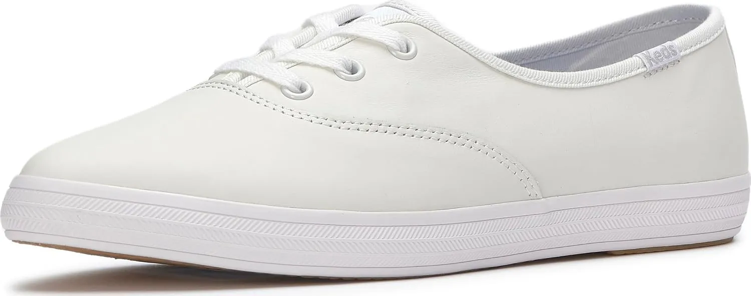 Keds Camuto Group Women's Champion Point Low Sneaker, White Leather, 5