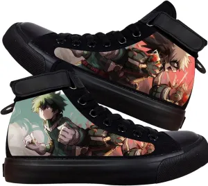 KPOP Mha Anime Shoes Merch Deku Bakugou Patterns Printing Sneakers Anime Cosplay High-Top Shoes