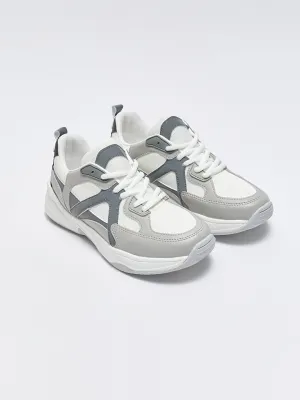 Lace-up Color Block Women's Sneakers