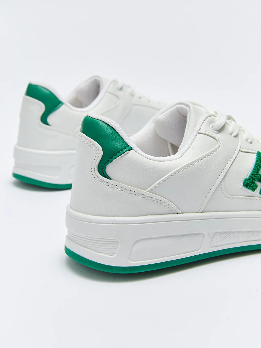Leather Look Lace Up Women's Sneakers