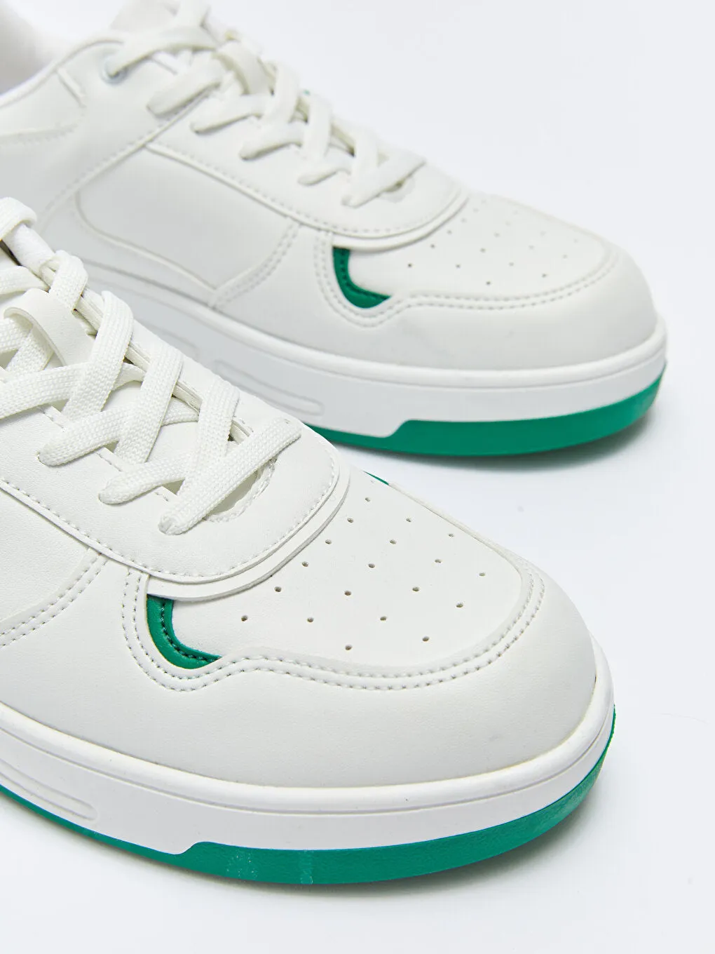 Leather Look Lace Up Women's Sneakers