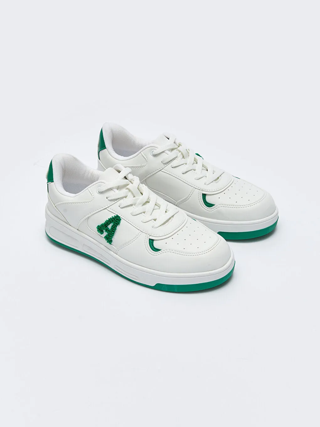 Leather Look Lace Up Women's Sneakers