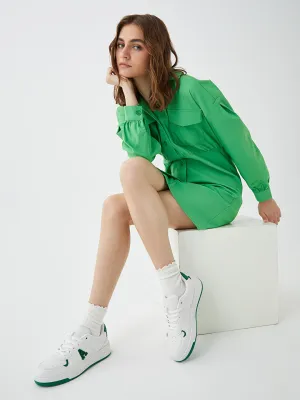Leather Look Lace Up Women's Sneakers